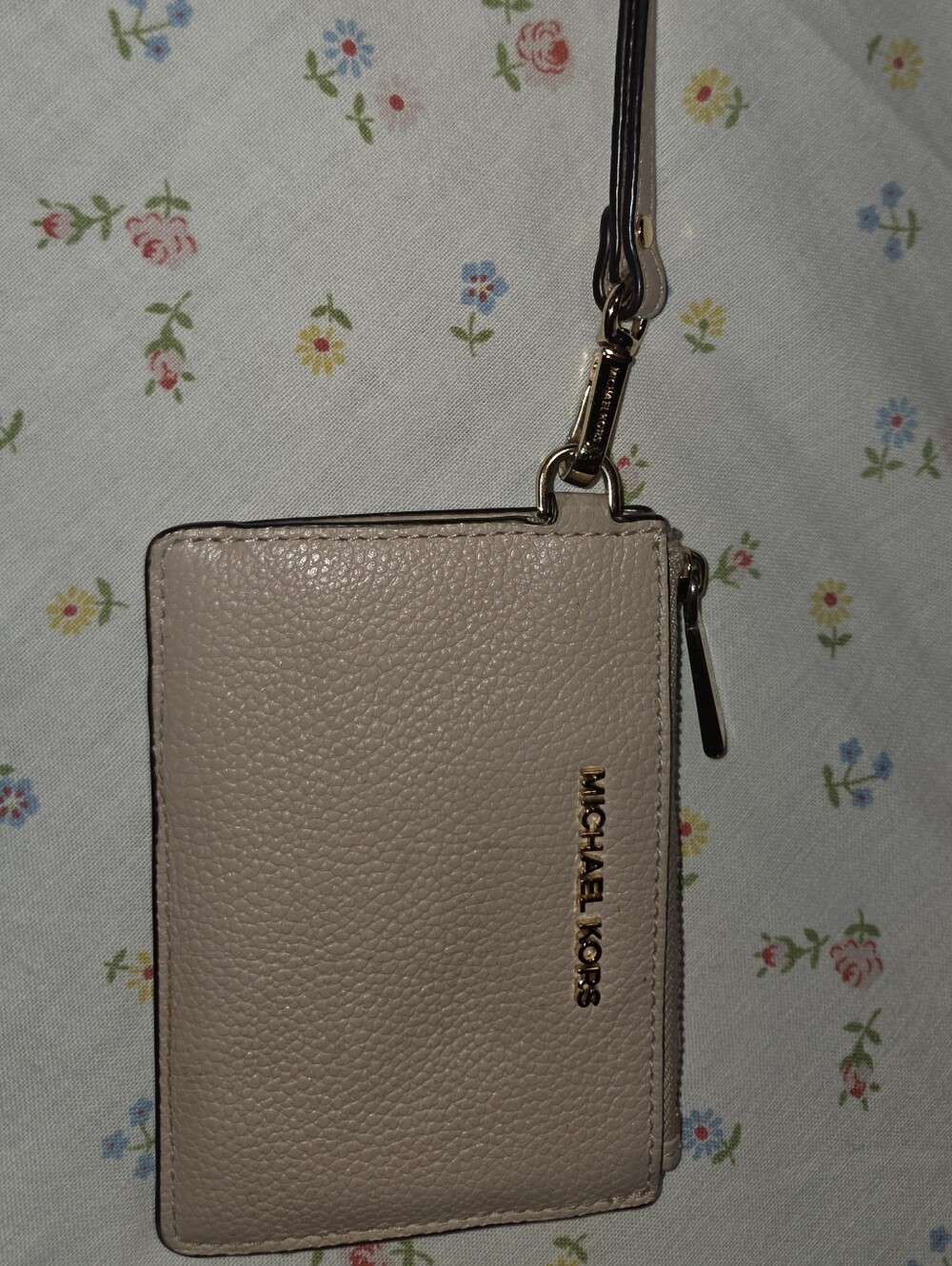 Michael Kors Pink Pebbled Leather Wristlet Card Case